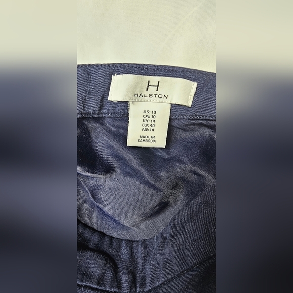 H by Halston Maxi Skirt Size 10 Linen Blend Navy Lagenlook Coastal - Picture 3 of 6